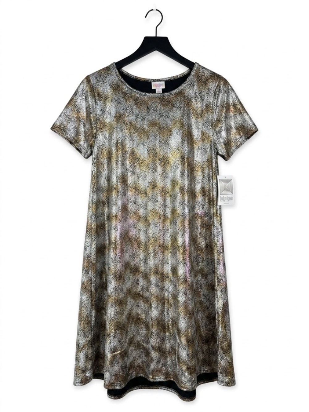 NWT woman lularoe metallic elegant carly dress size small